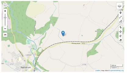 Example of parish Gazetteer entry with no boundary plotted