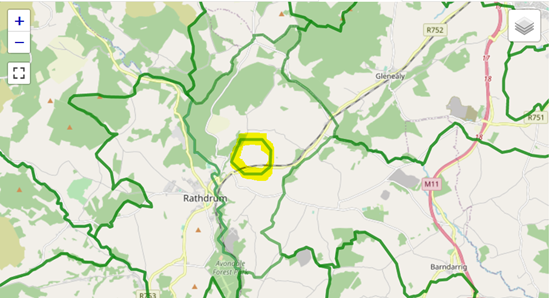 How the rough polygon looks on the County Map