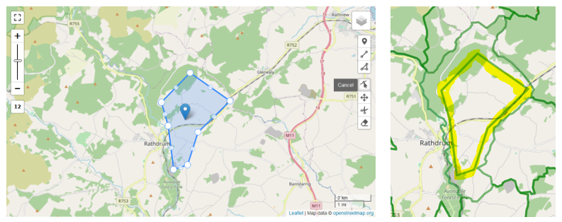 How the refined polygon looks in the County Map