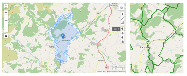 The Completed Boundary on the County Map