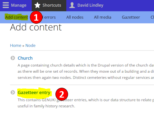 Add Gazetteer entry 1