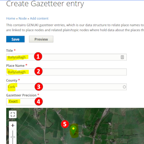 Add Gazetteer entry 2